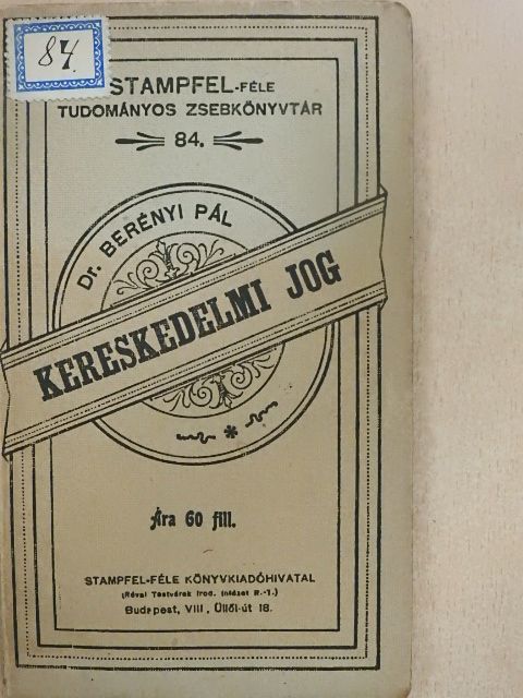 Dr. Berényi Pál - Kereskedelmi jog [antikvár]