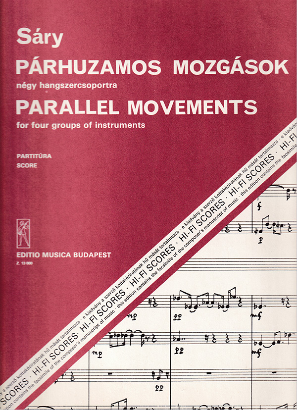 Sáry László - PÁRHUZAMOS MOZGÁSOK NÉGY HANGSZERCSOPORTRA  PARTITÚRA