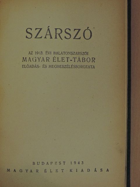 Balogh Edgár - Szárszó [antikvár]