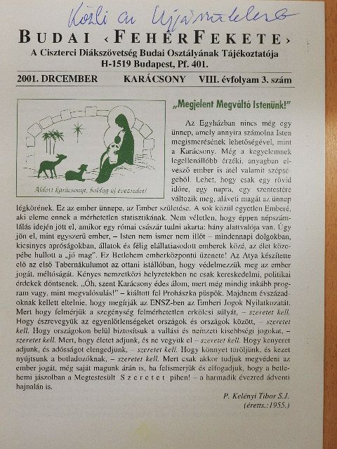 Badál Ede Álmos - Budai FehérFekete 2001. december [antikvár]