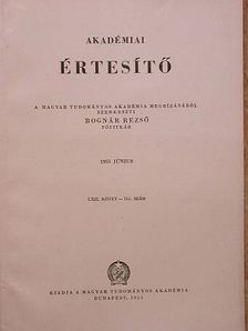 Fogarasi Béla - Akadémiai Értesítő LXII. kötet 511. szám [antikvár]