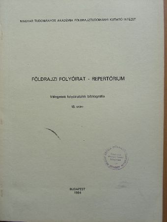 Földrajzi folyóirat - Repertórium [antikvár]