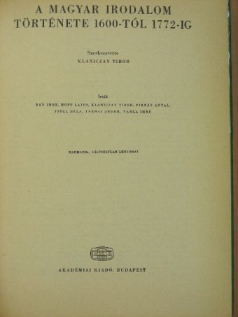 Gerézdi Rabán - A magyar irodalom története 2. [antikvár]