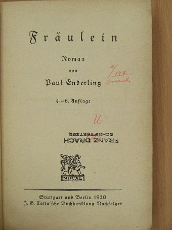 Paul Enderling - Fräulein (gótbetűs) [antikvár]