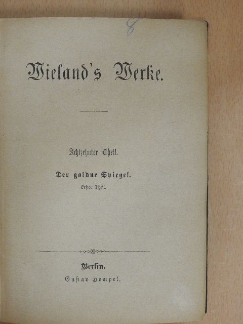 Christoph Martin Wieland - Wieland's Werke 18-20. (gótbetűs) [antikvár]