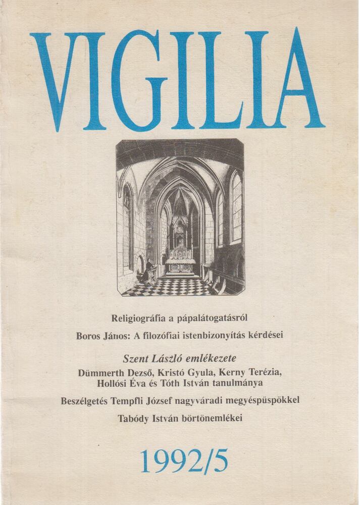 LUKÁCS LÁSZLÓ (SZERK.) - Vigilia 1992/5. [antikvár]