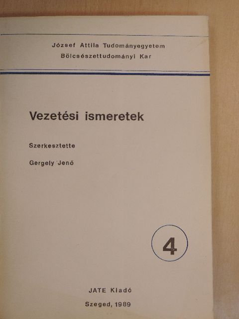 Vezetési ismeretek 4. [antikvár]