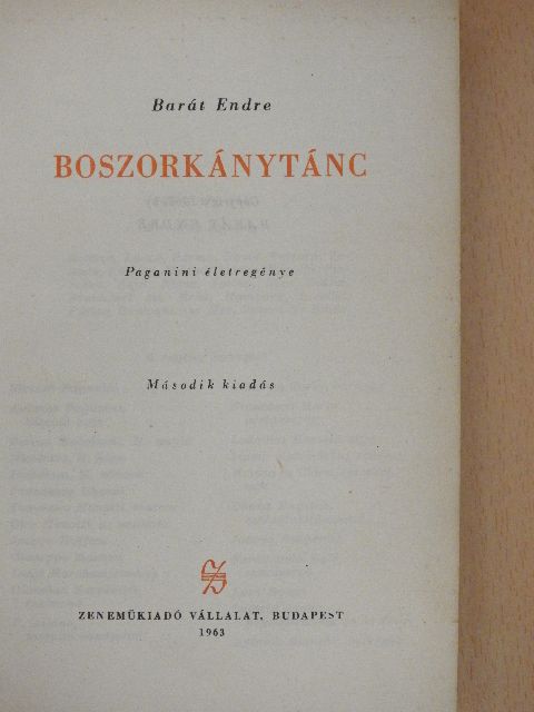 Barát Endre - Boszorkánytánc [antikvár]