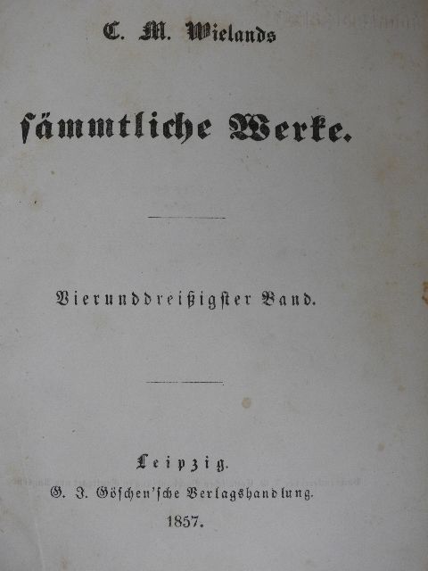 C. M. Wieland - C. M. Wielands sämmtliche Werke XXXIV. (gótbetűs) [antikvár]