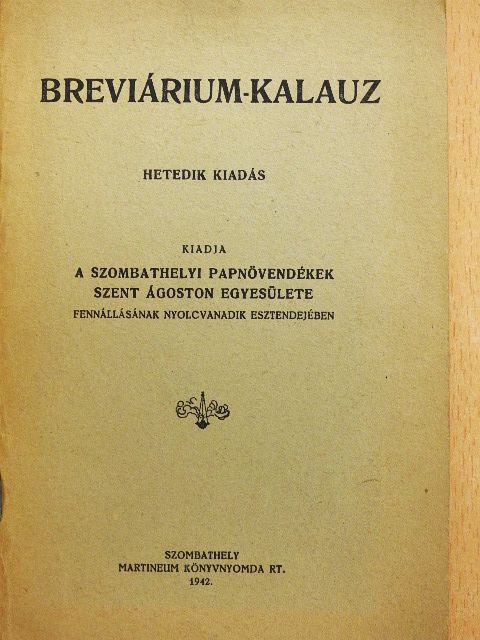 Breviárium-kalauz [antikvár]