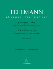 TELEMANN - KONZERT IN G-DUR FÜR VIOLA, STREICHER UND Bc TWV 51:G 9,KLAVIERAUSZUG