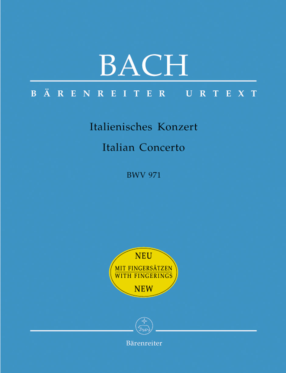 J. S. Bach - ITALIENISCHES KONZERT BWV 971 FÜR KLAVIER URTEXT NEU MIT FINGERSAETZEN