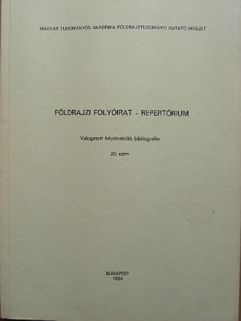 Földrajzi folyóirat - Repertórium [antikvár]
