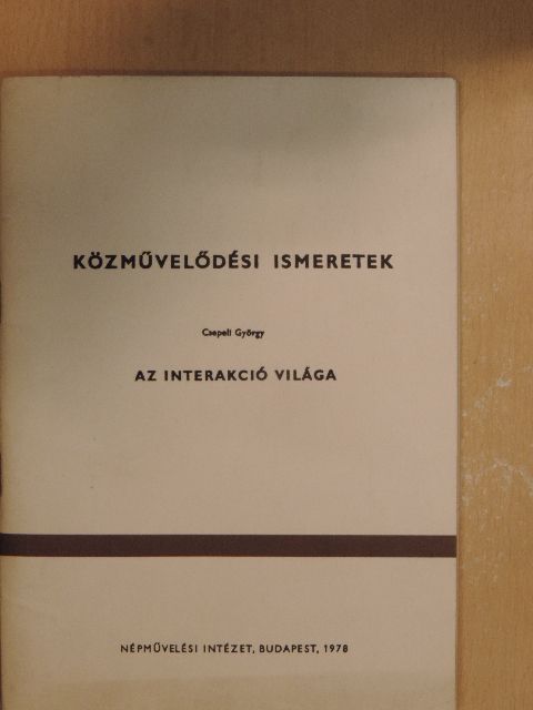 Csepeli György - Közművelődési ismeretek [antikvár]