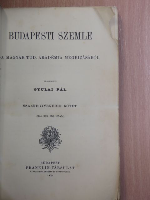 Balla Mihály - Budapesti Szemle 140. kötet 394. szám [antikvár]