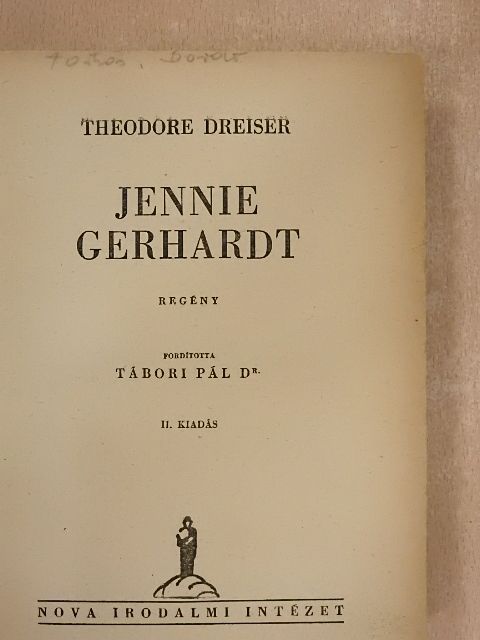 Theodore Dreiser - Jennie Gerhardt [antikvár]