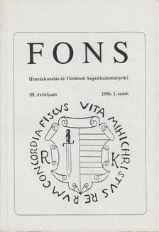 Miskei Antal, Soós István, Gönczi Katalin - FONS III. évfolyam 1996/1. [antikvár]