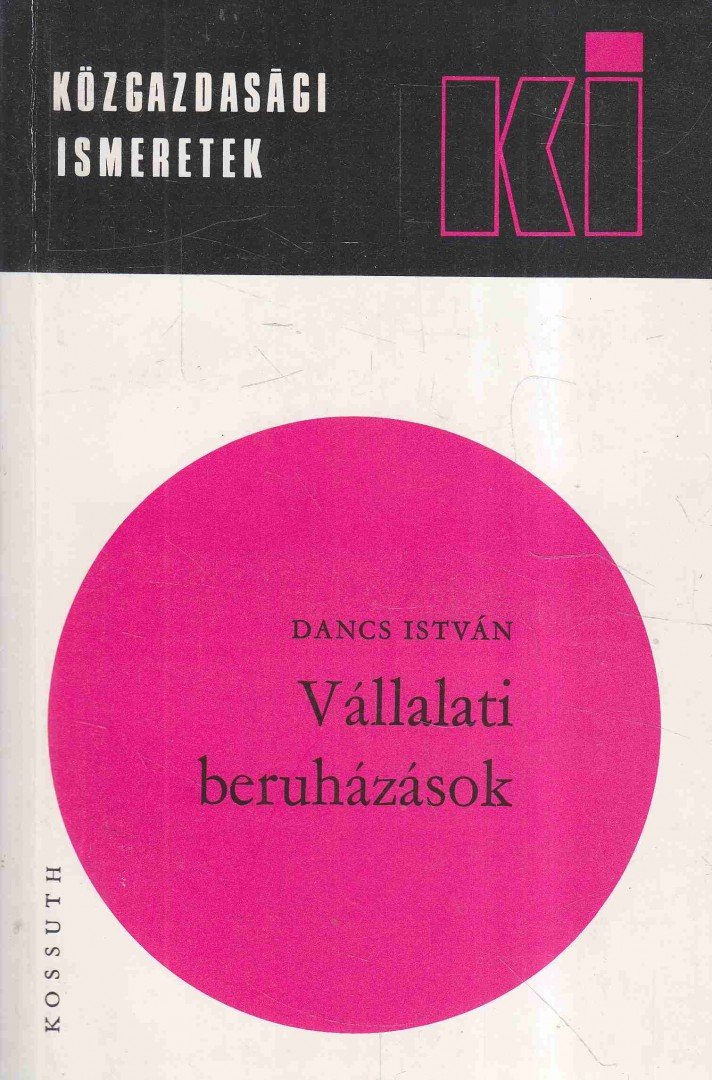 Dancs István - Vállalati beruházások [antikvár]