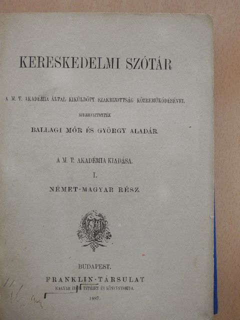 Kereskedelmi szótár I-II. [antikvár]