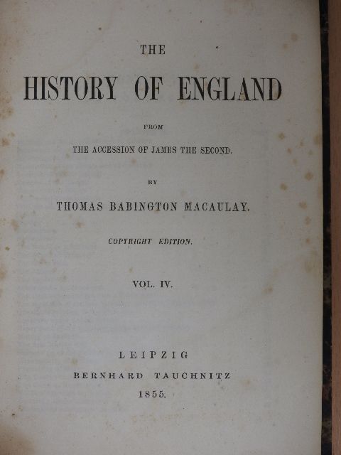 Thomas Babington Macaulay - The history of England IV. (töredék) [antikvár]