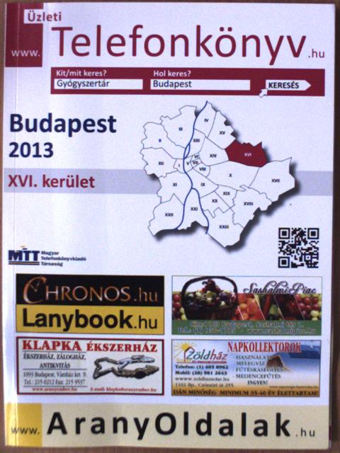 Üzleti telefonkönyv - Budapest XVI. kerület 2013 [antikvár]