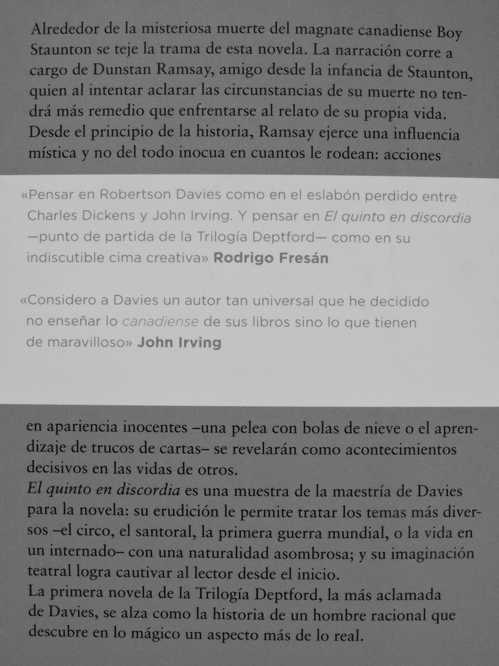 Robertson Davies - El quinto en discordia [antikvár]