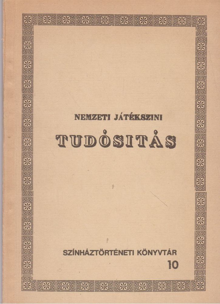 Csáky Theodor - Nemzeti játékszíni tudósítás (hasonmás) [antikvár]
