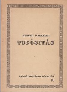 Csáky Theodor - Nemzeti játékszíni tudósítás (hasonmás) [antikvár]