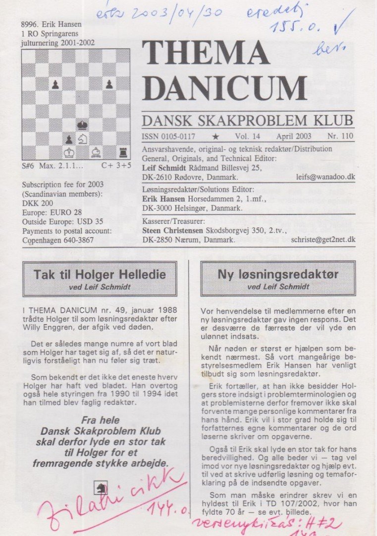 Erik Hansen - Thema Danicum 2003/April [antikvár]