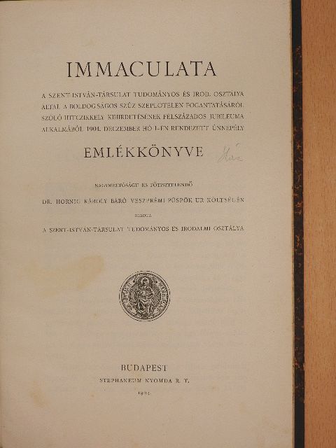 Bán Aladár - Immaculata [antikvár]