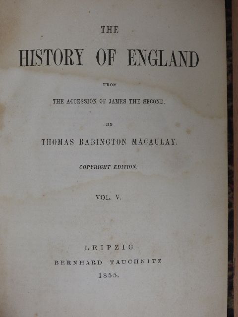 Thomas Babington Macaulay - The history of England V. (töredék) [antikvár]