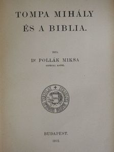 Dr. Pollák Miksa - Tompa Mihály és a Biblia [antikvár]