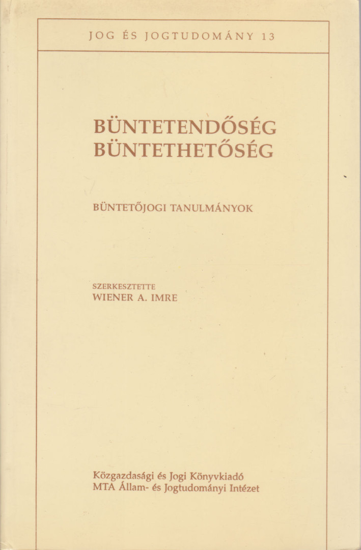Büntetendőség - büntethetőség [antikvár]