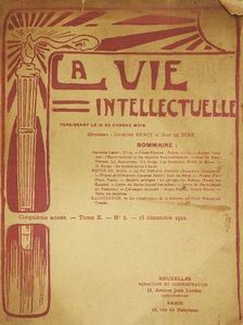 Albert Counson - La Vie Intellectuelle 15 décembre 1912. [antikvár]