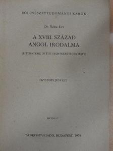 Dr. Róna Éva - A XVIII. század angol irodalma [antikvár]