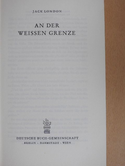 Jack London - An der Weissen Grenze [antikvár]