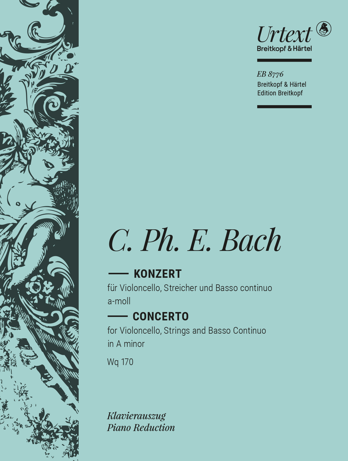 BACH, C.PH.E. - KONZERT FÜR VIOLONCELLO, STREICHER UND BASSO CONTINUO a-MOLL Wq 170, KLAVIERAUSZUG URTEXT