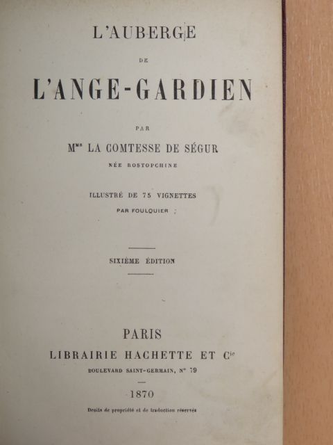 Comtesse de Ségur - L'Auberge de l'Ange-Gardien [antikvár]