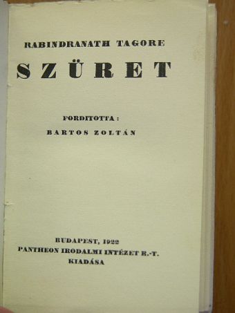 Rabindranath Tagore - Szüret [antikvár]