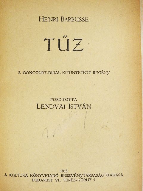Henri Barbusse - Tűz [antikvár]