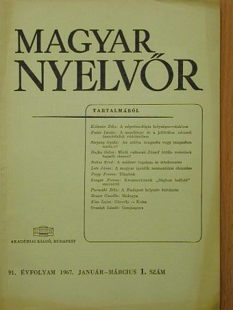 Babos Ernő - Magyar Nyelvőr 1967. január-március [antikvár]