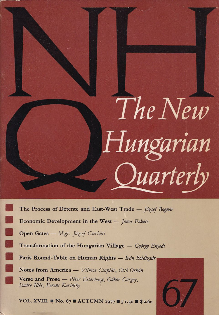 IVÁN BOLDIZSÁR - The New Hungarian Quarterly 67 - Autumn 1977 [antikvár]
