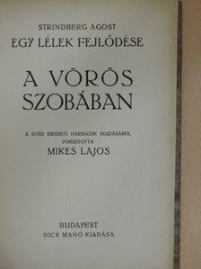Strindberg Ágost - A vörös szobában [antikvár]