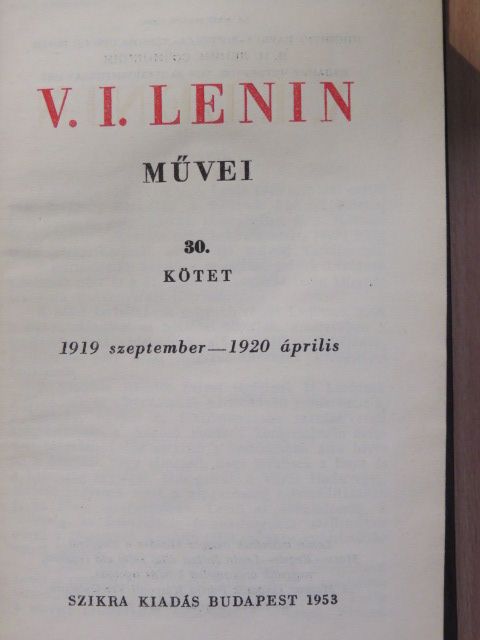 V. I. Lenin - V. I. Lenin művei 30. [antikvár]