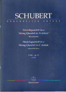 Franz Schubert - STREICHQUARTETT IN a &quot;ROSAMUNDE&quot; UND c D 804, D 703 STUDIENPARTITUR URTEXT (WERNER ADERHOLD)