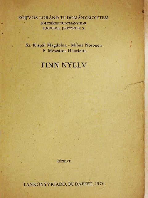 F. Mészáros Henrietta - Finn nyelv [antikvár]