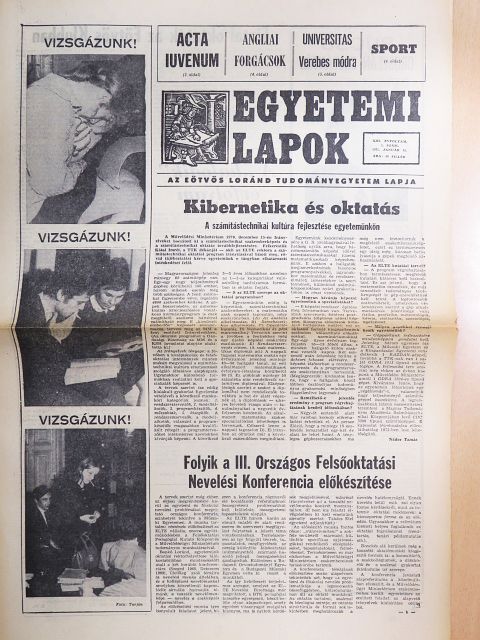 Kovácsi János - Egyetemi Lapok 1971. január 25. [antikvár]