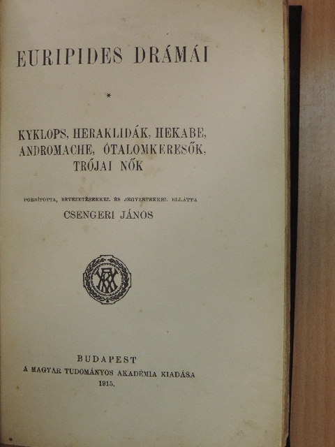 Euripides - Euripides drámái II. [antikvár]
