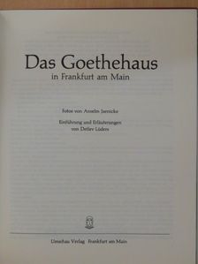 Detlev Lüders - Das Goethehaus in Frankfurt am Main [antikvár]