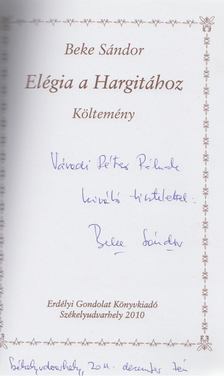 Beke Sándor - Elégia a Hargitához (dedikált) [antikvár]